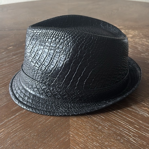 Bundle of 2 Faux Leather Crocodile Jazz Look Men’s Fedora Hats - Picture 7 of 13